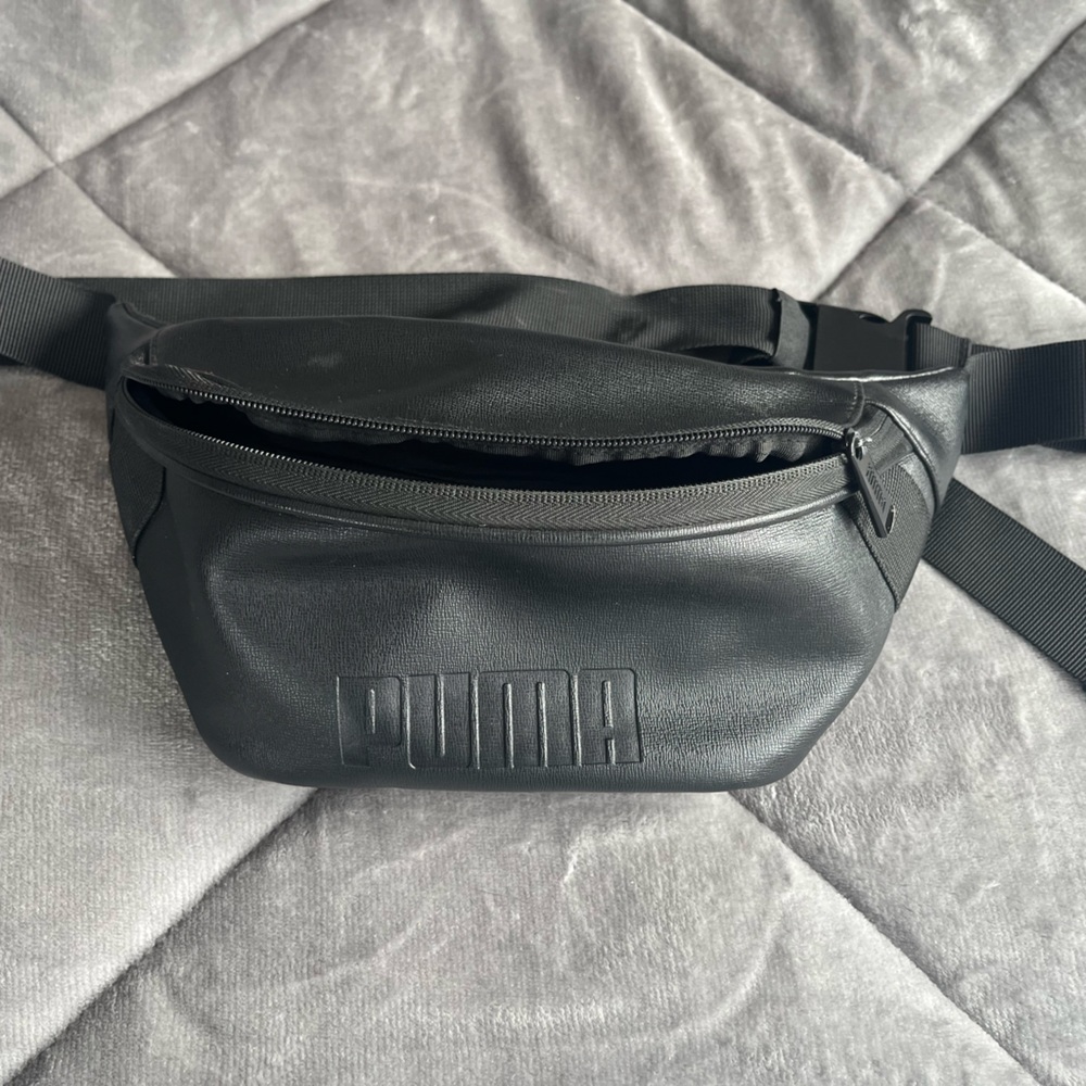 Puma Black Faux Leather Waist Bag